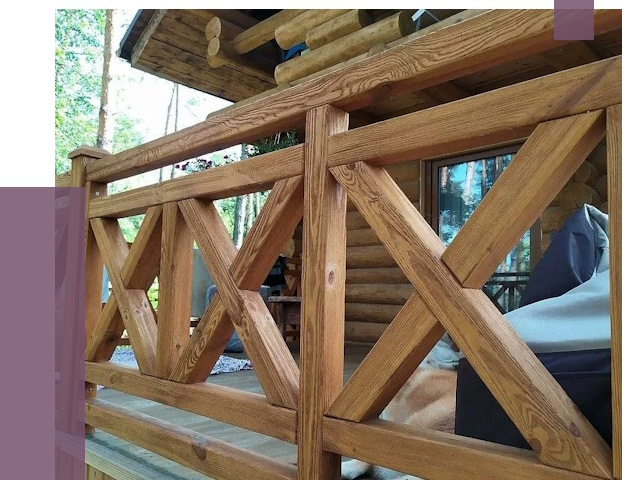 Деревянные перила под ключ в Нягани от 7640 руб. 