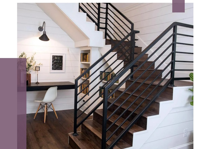 Перила для лестницы в доме в Нягани от 7385 руб. — ПРОЛЁТ-Нга