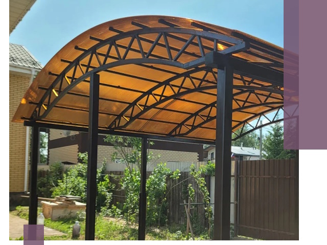 Изготовление навесов под ключ в Нягани из качественных материалов