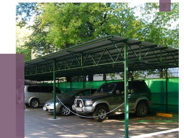 Навесы для парковки в Нягани от 79960 руб. заказать | ПРОЛЁТ-Нга