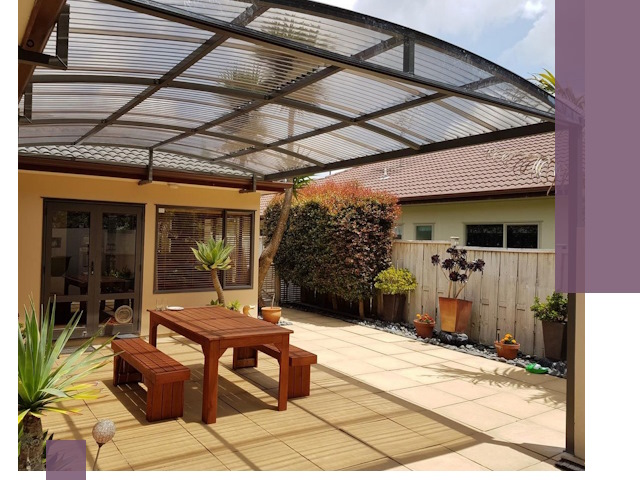 Навесы во двор под ключ в Нягани — изготовление и монтаж