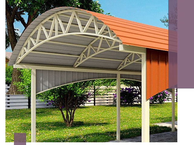 Навесы из профнастила под ключ в Нягани — установка и монтаж