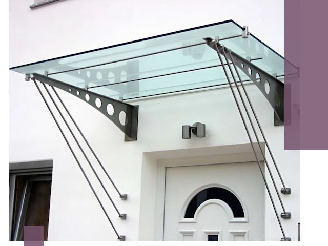 Козырьки над входом под ключ в Нягани — изготовление и монтаж