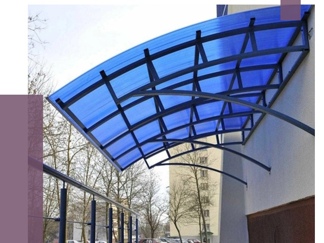 Козырьки из поликарбоната в Нягани от 4278 руб. под ключ | ПРОЛЁТ-Нга