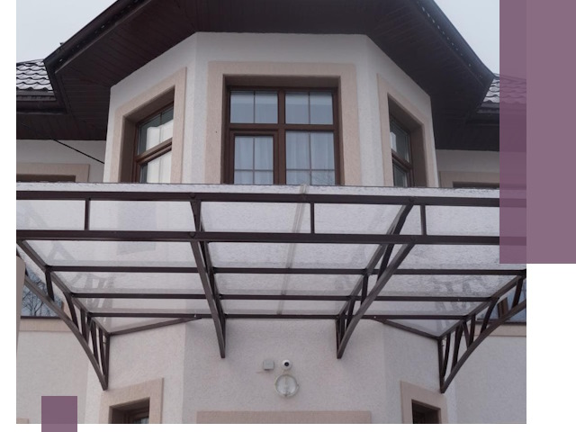 Козырьки из поликарбоната под ключ в Нягани