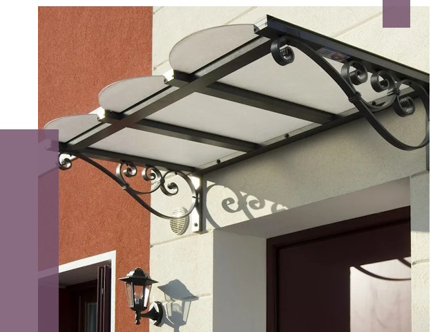 Односкатные козырьки в Нягани от 8353 руб.  | ПРОЛЁТ-Нга