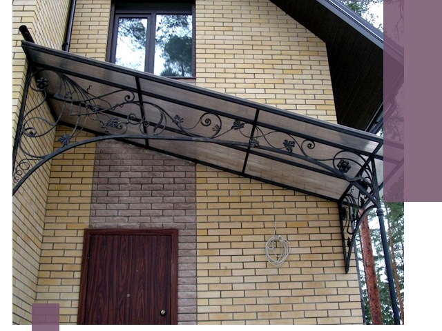 Односкатные козырьки из металла под ключ в Нягани